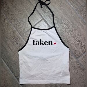 Forever 21 White Crop Halter Top